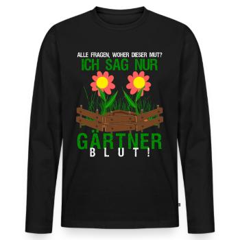 Gärtner Galabau Gartenbau Galabauer - Männer Premium Bio Langarmshirt - Schwarz - Vorne - Nico (187cm)