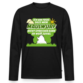 Maulwurf Mole Maulwürfe Maulwurfshügel - Männer Premium Bio Langarmshirt - Schwarz - Vorne - Nico (187cm)