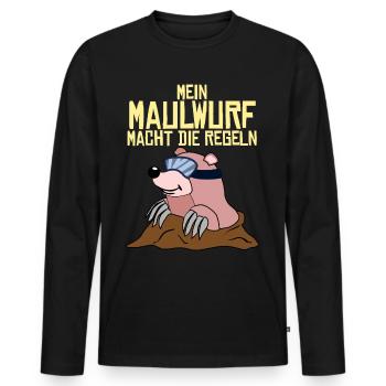 Maulwurf Maulwurfshügel Mole Maulwürfe - Männer Premium Bio Langarmshirt - Schwarz - Vorne - Nico (187cm)