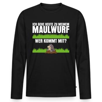 Maulwurf Witz Maulwürfe Maulwurfshügel - Männer Premium Bio Langarmshirt - Schwarz - Vorne - Nico (187cm)