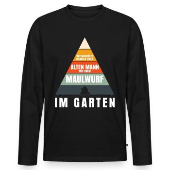 Maulwurf im Garten Mole Maulwürfe - Männer Premium Bio Langarmshirt - Schwarz - Vorne - Nico (187cm)