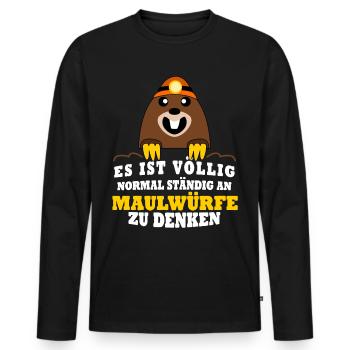 Maulwurf Witz Mole Maulwürfe - Männer Premium Bio Langarmshirt - Schwarz - Vorne - Nico (187cm)