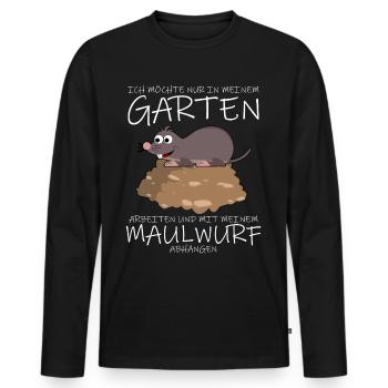 Maulwurf Mole Maulwürfe - Männer Premium Bio Langarmshirt - Schwarz - Vorne - Nico (187cm)