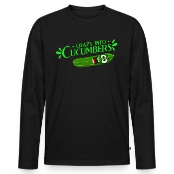 Gurke Gemüsegärtner Gärtner Gurken - Männer Premium Bio Langarmshirt - Schwarz - Vorne - Nico (187cm)