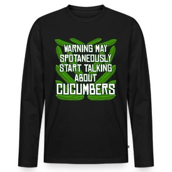 Gurke Witz Gurken - Männer Premium Bio Langarmshirt - Schwarz - Vorne - Nico (187cm)
