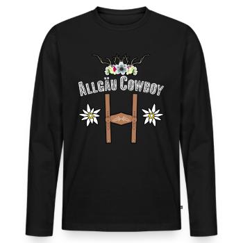 Allgäu Randonnée Escalade Allgäuer - T-shirt manches longues Premium bio Homme - noir - Devant - Nico (187cm)