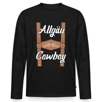 Alpes de l’Allgäu Randonnée Escalade Allgäuer - T-shirt manches longues Premium bio Homme - noir - Devant - Nico (187cm)
