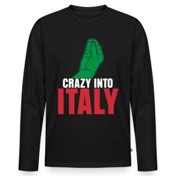 Italie Sardaigne Sicile Corse - T-shirt manches longues Premium bio Homme - noir - Devant - Nico (187cm)