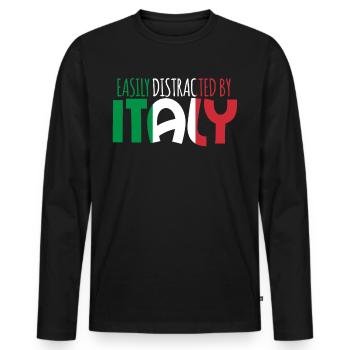 Italie Sardaigne Corse Sicile - T-shirt manches longues Premium bio Homme - noir - Devant - Nico (187cm)