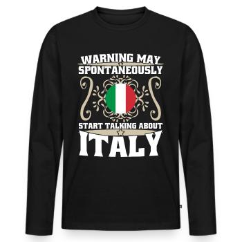 Sardaigne Corse Sicile Italie - T-shirt manches longues Premium bio Homme - noir - Devant - Nico (187cm)