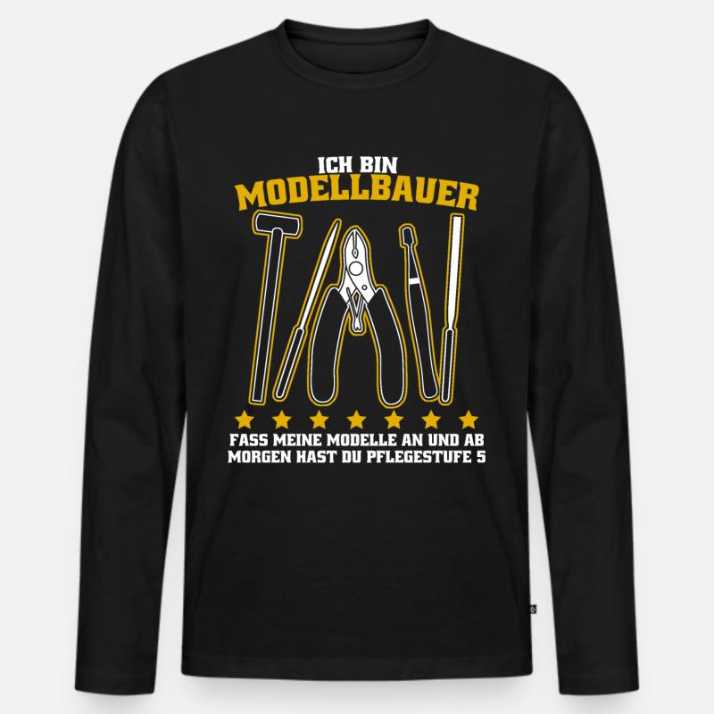 Modellbau Tabletop Modellbauer - Männer Premium Bio Langarmshirt - Schwarz