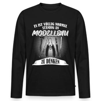 Modellbau Modellbahn Modellbauer - Männer Premium Bio Langarmshirt - Schwarz - Vorne - Nico (187cm)