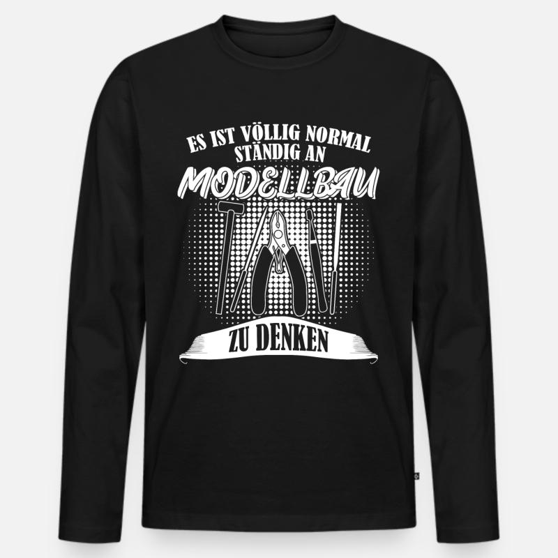 Modellbau Modellbahn Modellbauer - Männer Premium Bio Langarmshirt - Schwarz