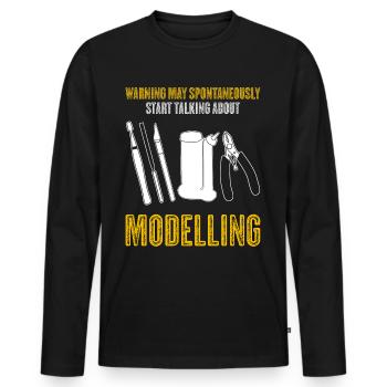 Modellbau Tabletop lustig Modellbauer - Männer Premium Bio Langarmshirt - Schwarz - Vorne - Nico (187cm)