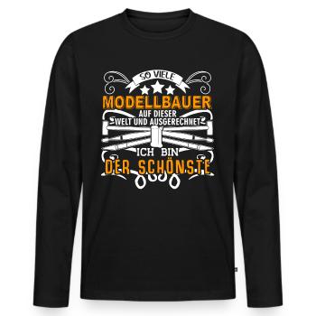 Modellbau Spruch Tabletop Modellbauer - Männer Premium Bio Langarmshirt - Schwarz - Vorne - Nico (187cm)