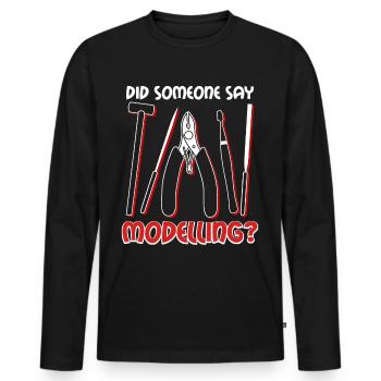 Modellbau Tabletop Witz Modellbauer - Männer Premium Bio Langarmshirt - Schwarz - Vorne - Nico (187cm)