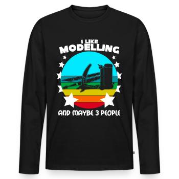 Modellbau Witz Tabletop Modellbauer - Männer Premium Bio Langarmshirt - Schwarz - Vorne - Nico (187cm)