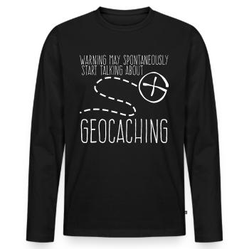 Geocacher Schatzsuche Geocache - Männer Premium Bio Langarmshirt - Schwarz - Vorne - Nico (187cm)
