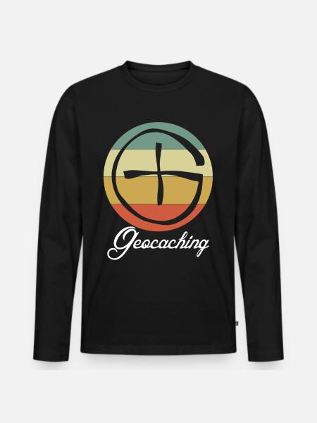 Geocacher retro Geocache - Men's Premium Organic Long Sleeve Shirt - black