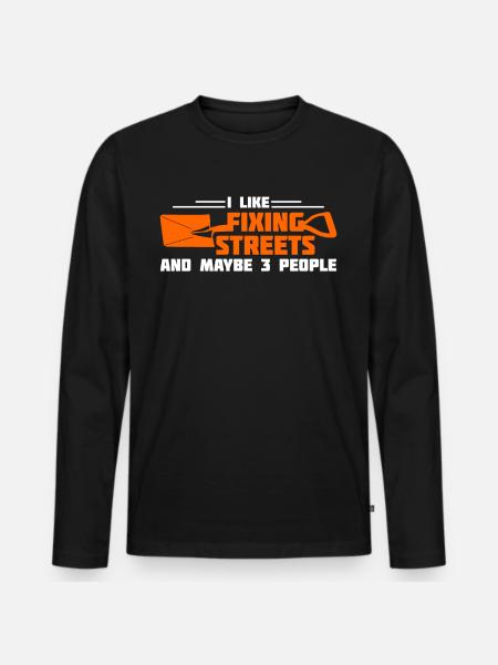 Straßenwärter Straßenbauer Straßenbau - Männer Premium Bio Langarmshirt - Schwarz