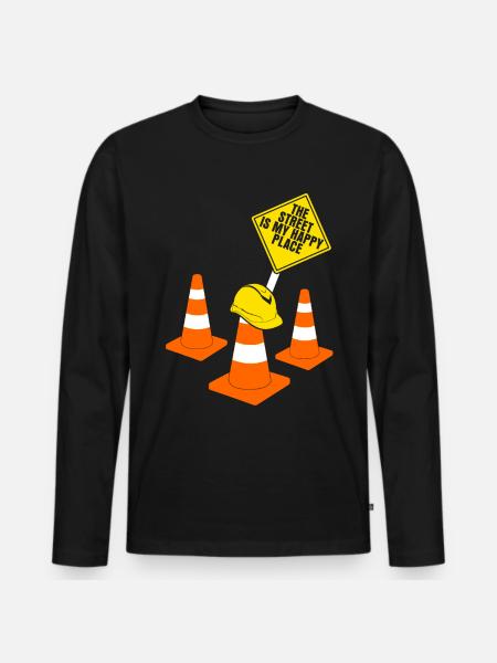 Road construction Road builders Road guards - Men's Premium Organic Long Sleeve Shirt - black