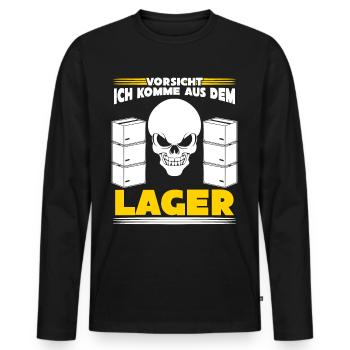 Lagerist Lager Logistiker Lagerarbeiter - Männer Premium Bio Langarmshirt - Schwarz - Vorne - Nico (187cm)