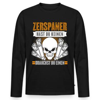 Zerspaner Fräser Zerspanungsmechaniker - Männer Premium Bio Langarmshirt - Schwarz - Vorne - Nico (187cm)