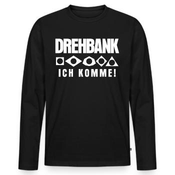Zerspaner Zerspanungsmechaniker Dreher - Männer Premium Bio Langarmshirt - Schwarz - Vorne - Nico (187cm)