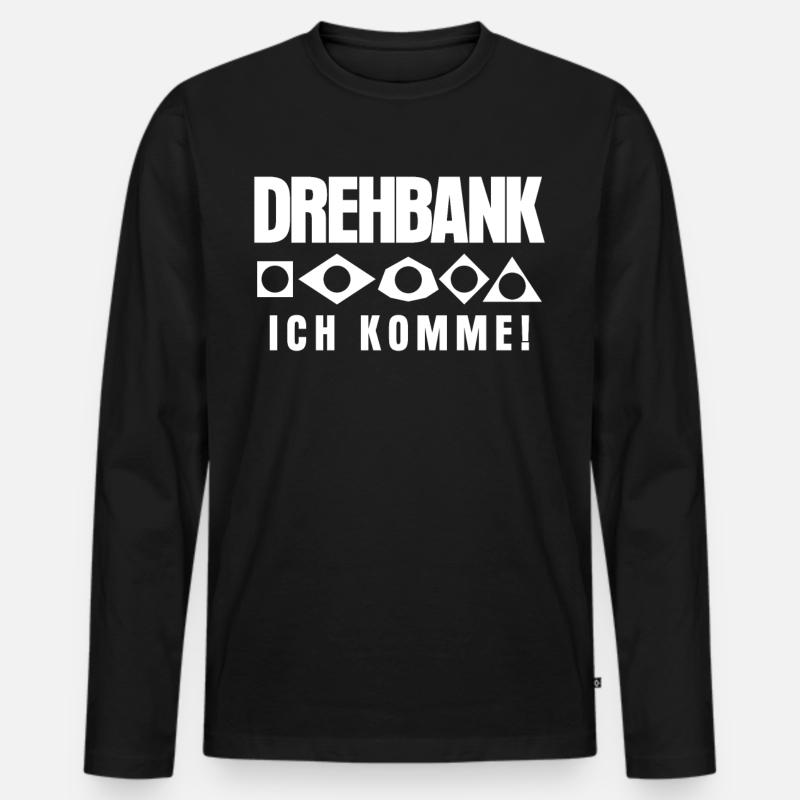 Zerspaner Zerspanungsmechaniker Dreher - Männer Premium Bio Langarmshirt - Schwarz