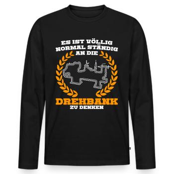 Zerspanungsmechaniker Dreher Zerspaner - Männer Premium Bio Langarmshirt - Schwarz - Vorne - Nico (187cm)