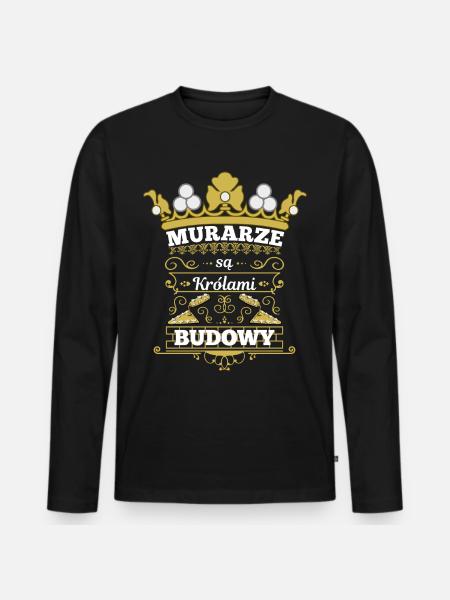 murarze se krolami budowy - Men's Premium Organic Long Sleeve Shirt - black