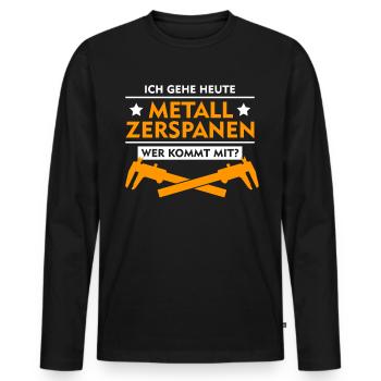 Zerspanungsmechaniker Spruch Zerspaner - Männer Premium Bio Langarmshirt - Schwarz - Vorne - Nico (187cm)