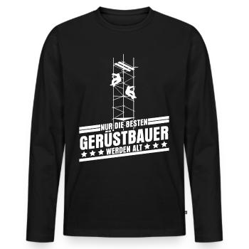 Gerüstbau Gerüst Witz Spruch Gerüstbauer - Männer Premium Bio Langarmshirt - Schwarz - Vorne - Nico (187cm)