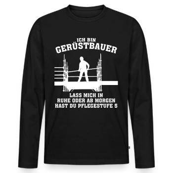 Gerüstbauer Gerüst Witz Gerüstbau - Männer Premium Bio Langarmshirt - Schwarz - Vorne - Nico (187cm)
