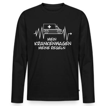 Notfallsanitäter Witz Krankenwagenfahrer - Männer Premium Bio Langarmshirt - Schwarz - Vorne - Nico (187cm)