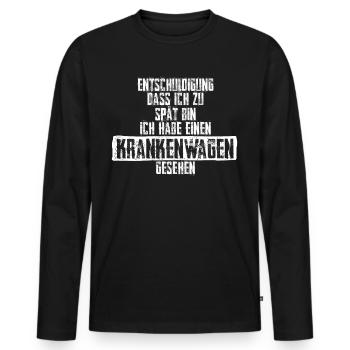 Notfallsanitäter MTA Arzt Sanitäter - Männer Premium Bio Langarmshirt - Schwarz - Vorne - Nico (187cm)