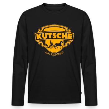 Kutscher Kutsche Pferde Pferdekutsche - Männer Premium Bio Langarmshirt - Schwarz - Vorne - Nico (187cm)