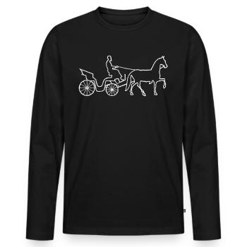 Kutscher Pferde Kutsche Pferdekutsche - Männer Premium Bio Langarmshirt - Schwarz - Vorne - Nico (187cm)