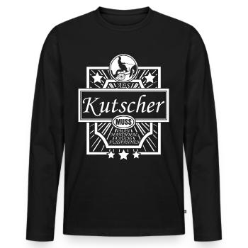 Kutsche Pferdekutsche Fuhrmann Kutscher - Männer Premium Bio Langarmshirt - Schwarz - Vorne - Nico (187cm)