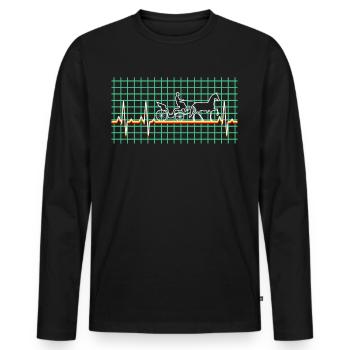 Kutscher Kutsche Pferdekutsche Fuhrmann - Männer Premium Bio Langarmshirt - Schwarz - Vorne - Nico (187cm)