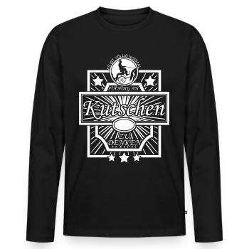 Kutscher Pferde Kutsche Fuhrmann - Männer Premium Bio Langarmshirt - Schwarz - Vorne - Nico (187cm)