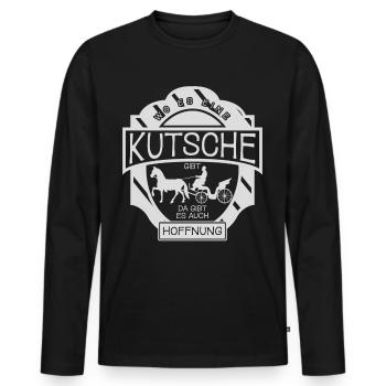 Kutscher Kutsche Pferd Pferdekutsche - Männer Premium Bio Langarmshirt - Schwarz - Vorne - Nico (187cm)