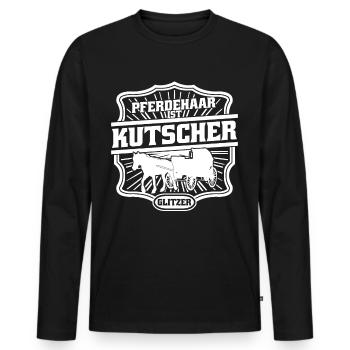 Kutscher Kutsche Fuhrmann Pferdekutsche - Männer Premium Bio Langarmshirt - Schwarz - Vorne - Nico (187cm)