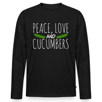 Concombre Concombres Concombres - T-shirt manches longues Premium bio Homme - noir - Devant - Nico (187cm)