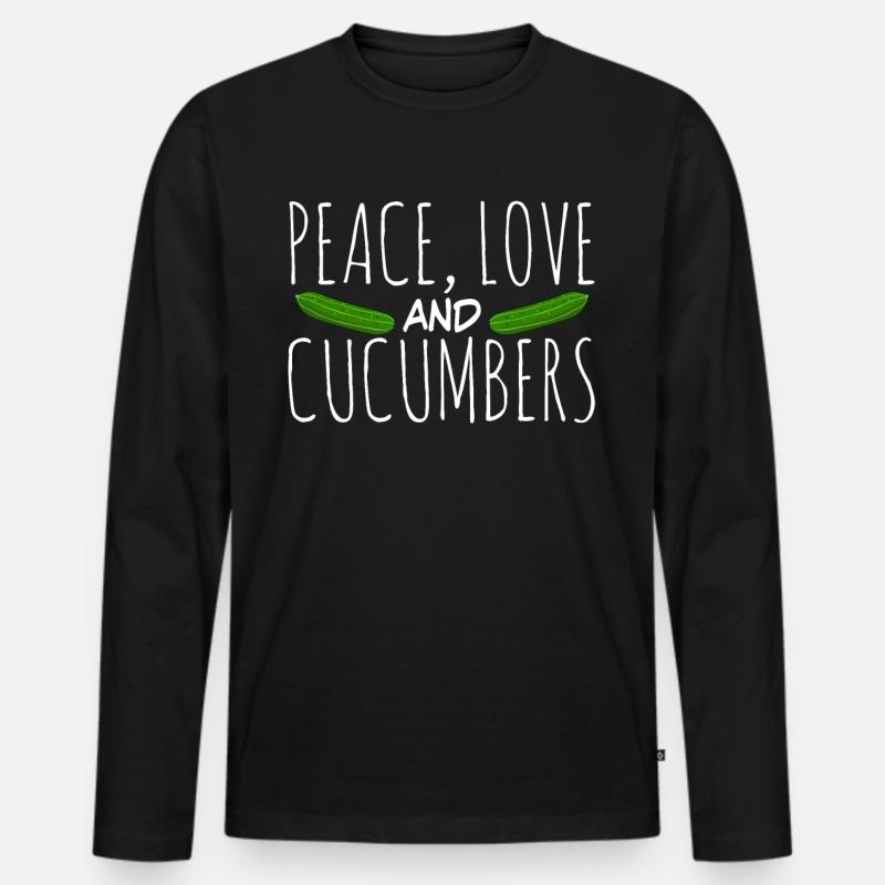 Gurke Cucumbers Gurken - Männer Premium Bio Langarmshirt - Schwarz