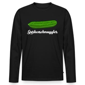 Gurke Gurkenschmuggler Gurken - Männer Premium Bio Langarmshirt - Schwarz - Vorne - Nico (187cm)
