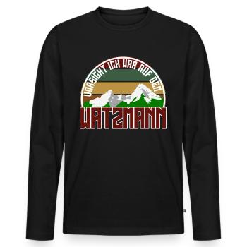 Watzmann Bergsteiger Bergsteigen Wandern - Männer Premium Bio Langarmshirt - Schwarz - Vorne - Nico (187cm)