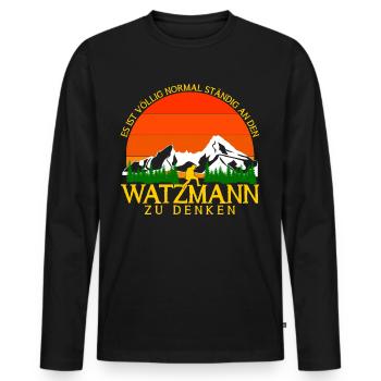 Watzmann Berge Bergsteigen Wandern - Männer Premium Bio Langarmshirt - Schwarz - Vorne - Nico (187cm)