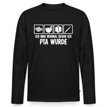 PTA Pharmazie Apotheke - Männer Premium Bio Langarmshirt - Schwarz - Vorne - Nico (187cm)