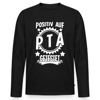 PTA Prüfung Pharmazie Apotheke - Männer Premium Bio Langarmshirt - Schwarz - Vorne - Nico (187cm)